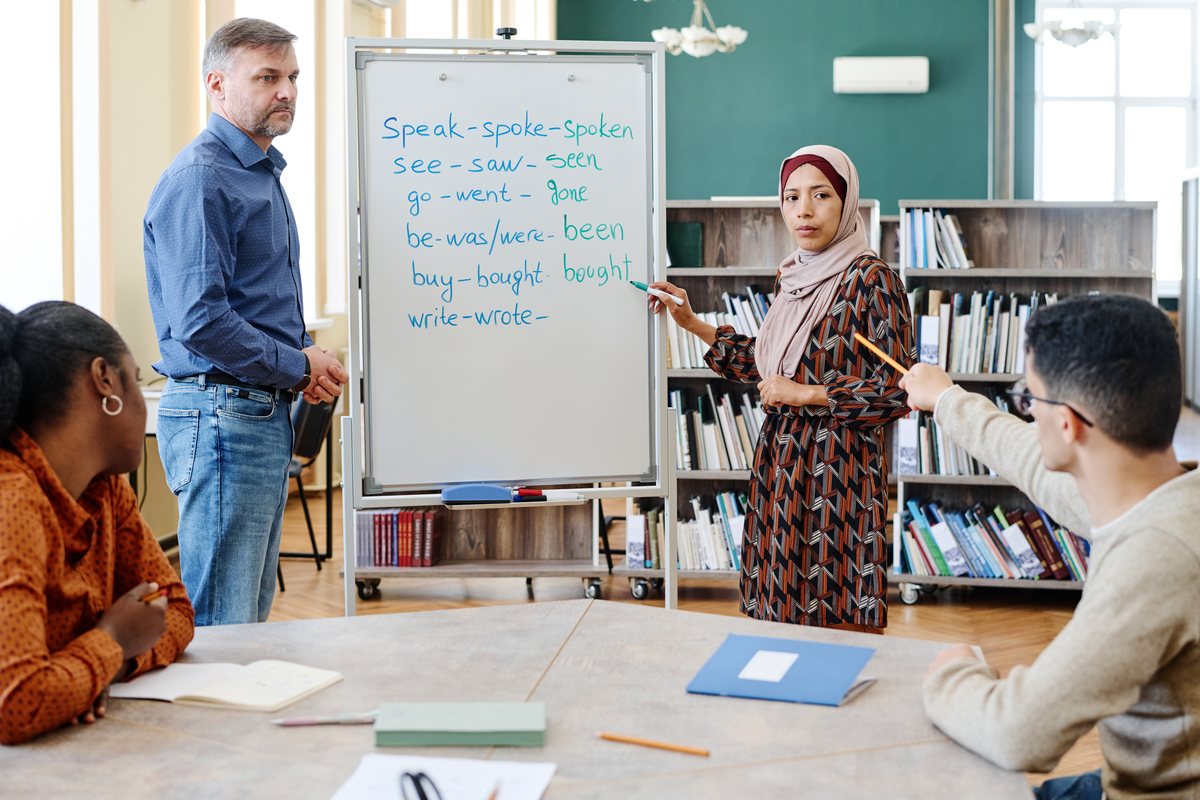 Adult international students in an English language class